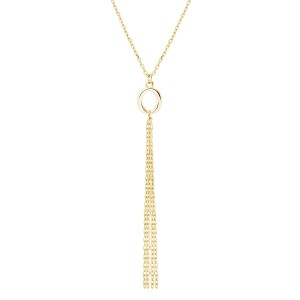 Colier argint placat cu aur galben cu oval si lantisoare DiAmanti Z1958NG-DIA (Argint 925‰ 2 g.)